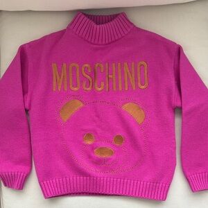 Moschino Fuchsia Sweater with Bear Motif